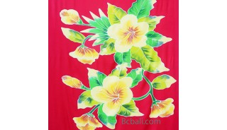 red rayon sarongs handpainting flower made in bali